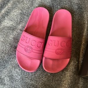 Gucci Pink Slides